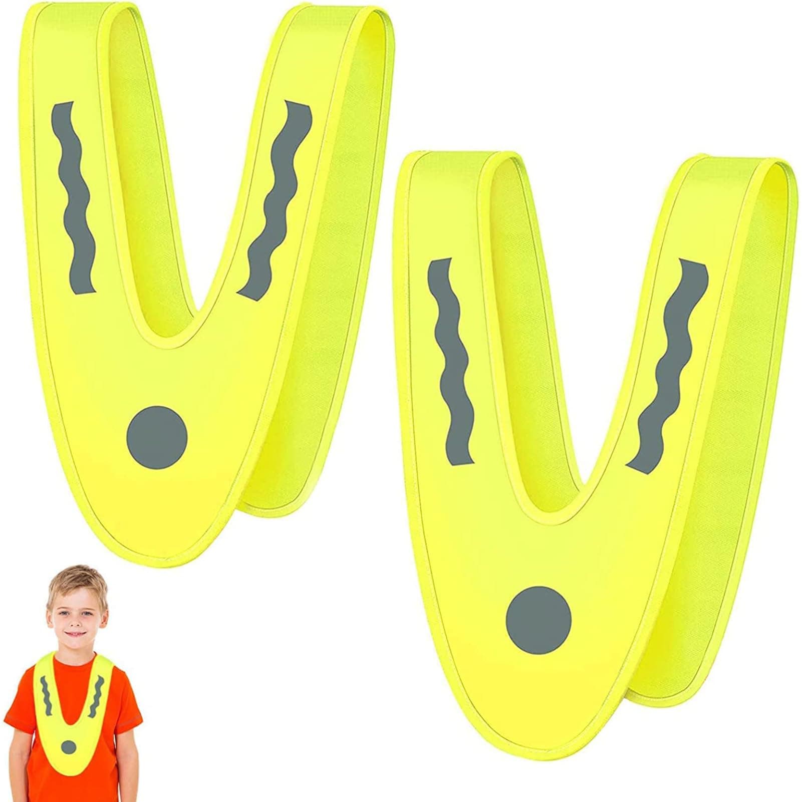 SHOWHEEL Leichte Warnwesten Kinder, 2PCS V-Form Signalkragen,Reflektorweste Kinder,Warnschutzweste kinder, Zur Sicherheit der Waschbar Kostüm Zubehör Angebot bei HelloDeals