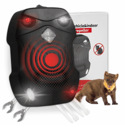 ZZLLKQ Marderschreck Auto - Frei Mobil Marderabwehr mit Blitzlicht & Ultraschall | 12V Autobatterie & USB&AA-Batterie | Effektiver Marderschutz für Motorraum, Garten, Dachboden Angebot bei HelloDeals