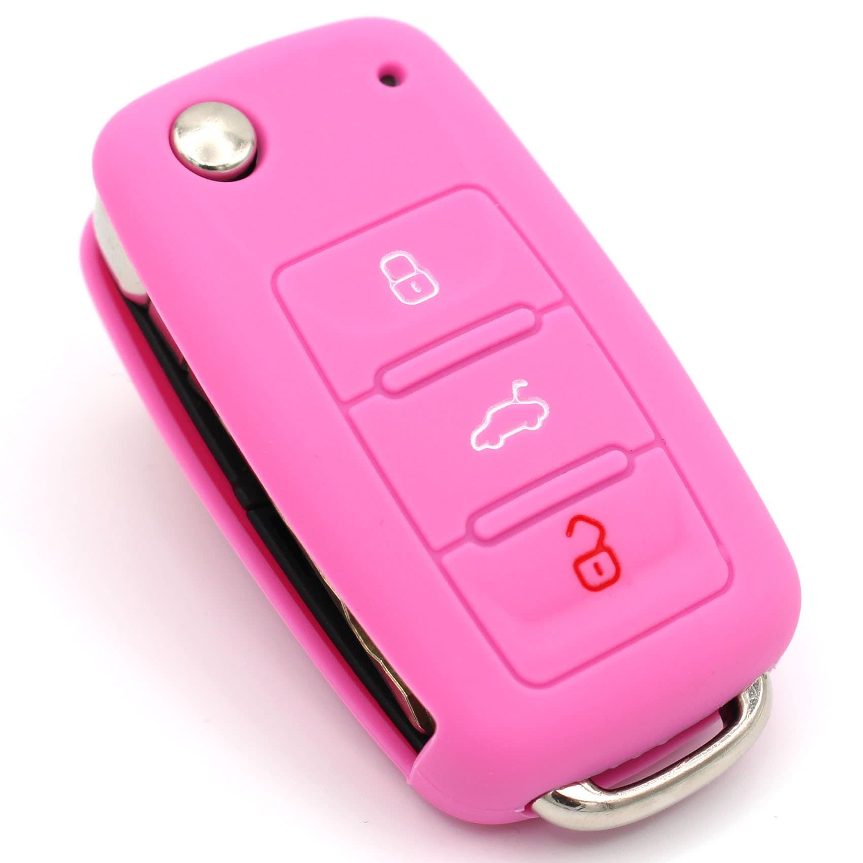 CYK www. CoverYourKey .de Schlüssel Hülle VA für 3 Tasten Auto Schlüssel Silikon Cover von Finest-Folia (Rosa) Angebot bei HelloDeals