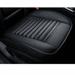 LUOLLOVE Autositzbezüg PU Leder Bambus-Kohle-atmungsaktiv kompatibel für 90% Modelle Vordersitz,1Stück (Schwarz 20.5 x 20.1 In) 1Stück Schwarz Angebot bei HelloDeals