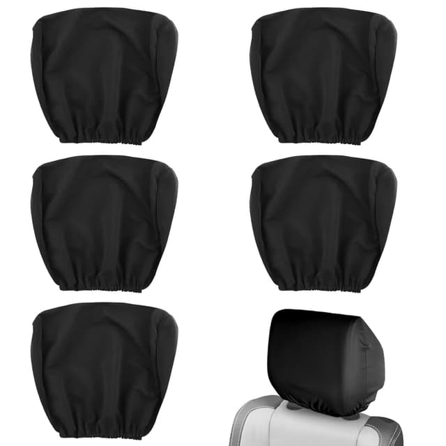 ZOESURE 5 Stück Auto Kopfstützenbezüge Waschbar Kopfstützen Bezug Staubdicht Kopfstützenschutz, 24x18cm Elastische Auto Kopfstützenbezug, Kopfstützenschutz Abdeckung Universal für LKW SUV Bus Reisebus