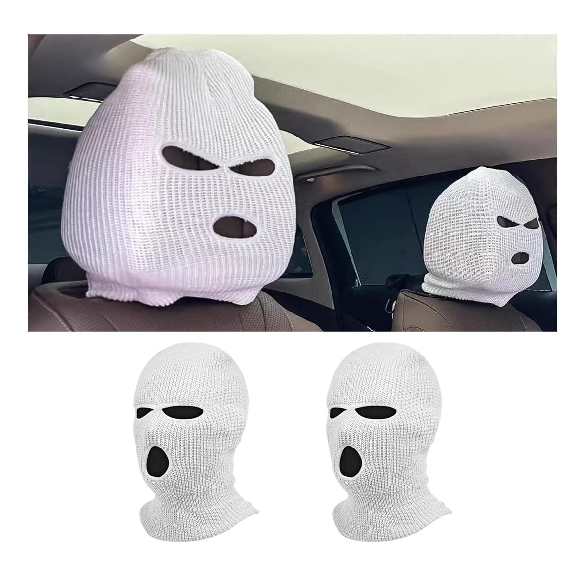 Fonyiunce 2 Stück Kopfstützenbezüge, Kopfbedeckung Für Autositze, Personalisierter Atmungsaktiver Kopfstützenbezug, Lustiger Auto kopfstützenbezüge, für Auto,Minivan,Wohnmobil,Halloween