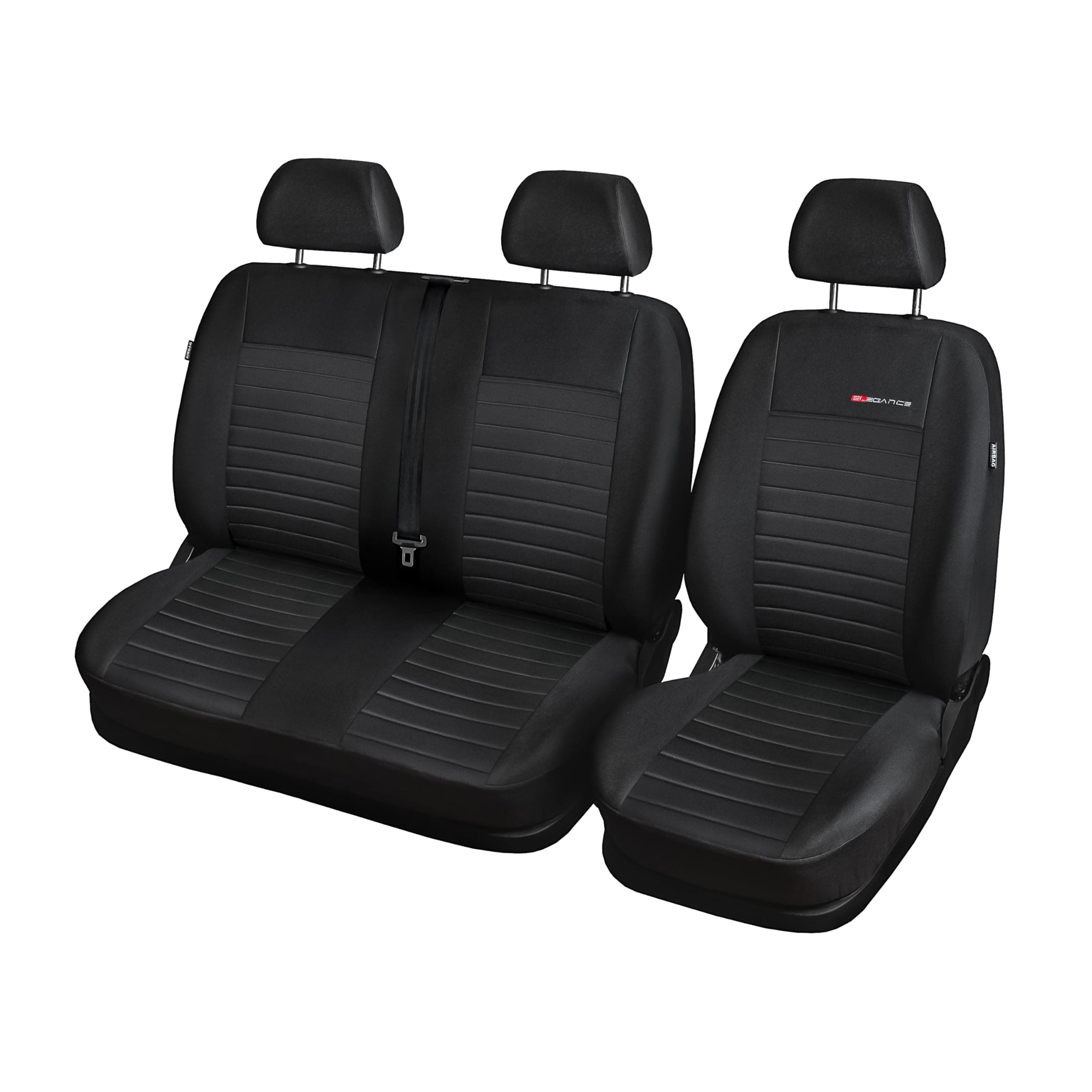 MOTOS Personalisierte sitzbezüge auto für Volkswagen Transporter T5 2003-2015 Perfekt angepasste Autositzbezüge mit aktivem Airbag-System, dreilagigem Material und makelloser Oberfläche, die ideale Si 3 Passagiere Transporter T5 2003-2015