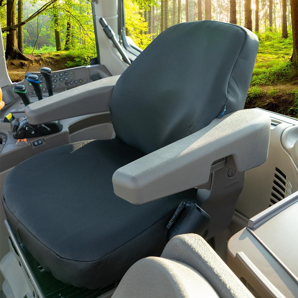 PETEX Schonbezug Sitzbezug für Traktor aus Stoffbezug anthrazit, 1 teilig, passend für Grammer S42, S42/1, DS50