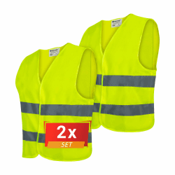 PROOF COMFORT & SAFETY Warnweste Auto Reflektorweste Leuchtweste Fahrrad Fahrradweste Reflektierend Sicherheitsweste Reflektierende Weste Unfallweste Pannenhilfe 2 Stück Leuchtend Gelb XXXL Gelb - 2 Stück 3XL Angebot bei HelloDeals