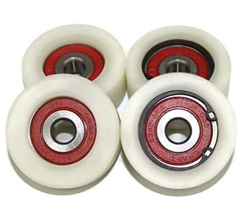 Smart Machines 4 x 50 mm Durchmesser gefräste Nylon-Rollen hergestellt in der EU (20 mm breit - 10 mm Lager)., 20mm wide-10mm bearing