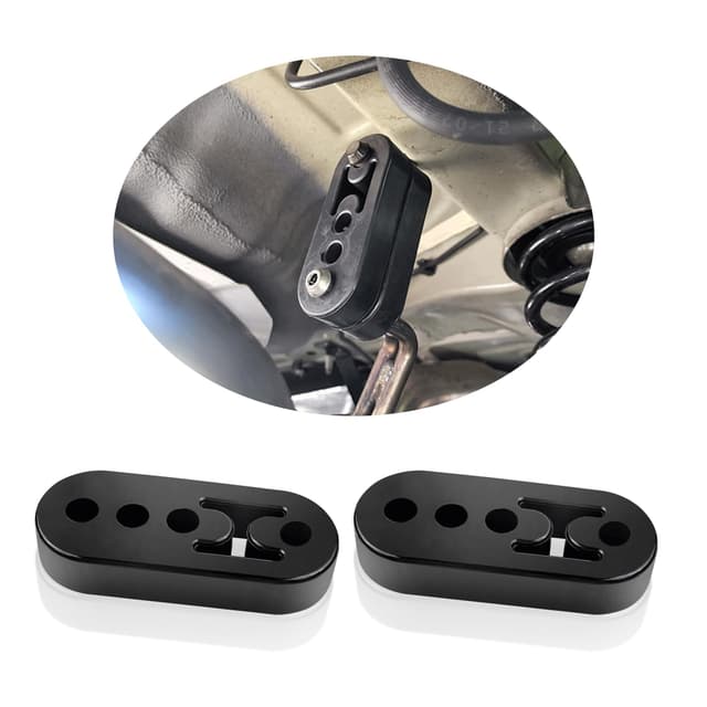 2PCS EPDM 4-Loch Auspuffgummi (Loch ID12mm),Verstellbarer Auspuffgummi Verstärkt zum Schutz der Auspuffanlage,Universal Auspuff Halter Isolator Car Gadgets Fit Auto LKW SUV (2PCS)