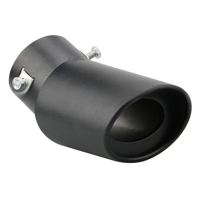 MOCNT Auto Auspuff Endrohr Edelstahl Auspuffblende Endrohr Schalldämpfer Auspuffrohr Universell Auspuffspitze Einzelne Auslass Auspuffendrohr Biegen Schwarz 63mm Schwarz Einzelauslass Biegung