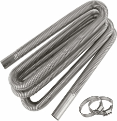 Abgasschlauch für Stromerzeuger, Cakapapo 300CM Auto Edelstahl Abgasrohr, mit Zwei Edelstahlklammern für Diesel Heizung Angebot bei HelloDeals