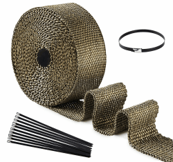 ilauke 5M*50mm Hitzeschutzband Auspuff, Auspuff Dichtband mit 10 Edelstahl-Kabelbindern, Schwarz – Hochtemperaturbeständig bis 1200°C für Motorrad, Auto, Traktor und mehr Angebot bei HelloDeals