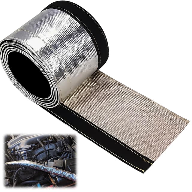 1 Meter Alu-Titan Hitzeschutzschlauch ID 20mm, Selbstklebend Heat Sleeve Thermoschutz Schlauch Isolierschlauch Kabelschutz, Klettverschluss HitzeschutzhüLse (Ø 20mm)