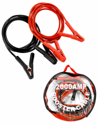 QWORK® 4 Meter 2000 A Hochleistungs Starthilfekabel, überbrückungskabel, mit Aufbewahrungstasche 4 M 2000Amp Angebot bei HelloDeals