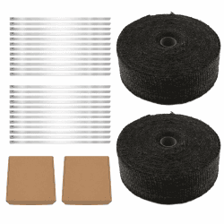 Hitzeschutzband, AFNCX Hitzeschutzband Auspuff 15M mit 12 Edelstahl Kabelbinder, für Motorrad Fächerkrümmer Thermoband Krümmerband Schwarz (1) Angebot bei HelloDeals