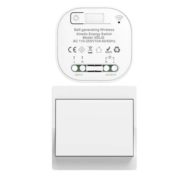 Cerhot funk lichtschalt funkschalt 230v funk lichtschalter ohne batterie set lichtschalter funk wireless light switch funkschalter batterielos funktaster funk-wandschalter für lichter (EU 1Gang 1V1 a) EU 1Gang+1Receiver a