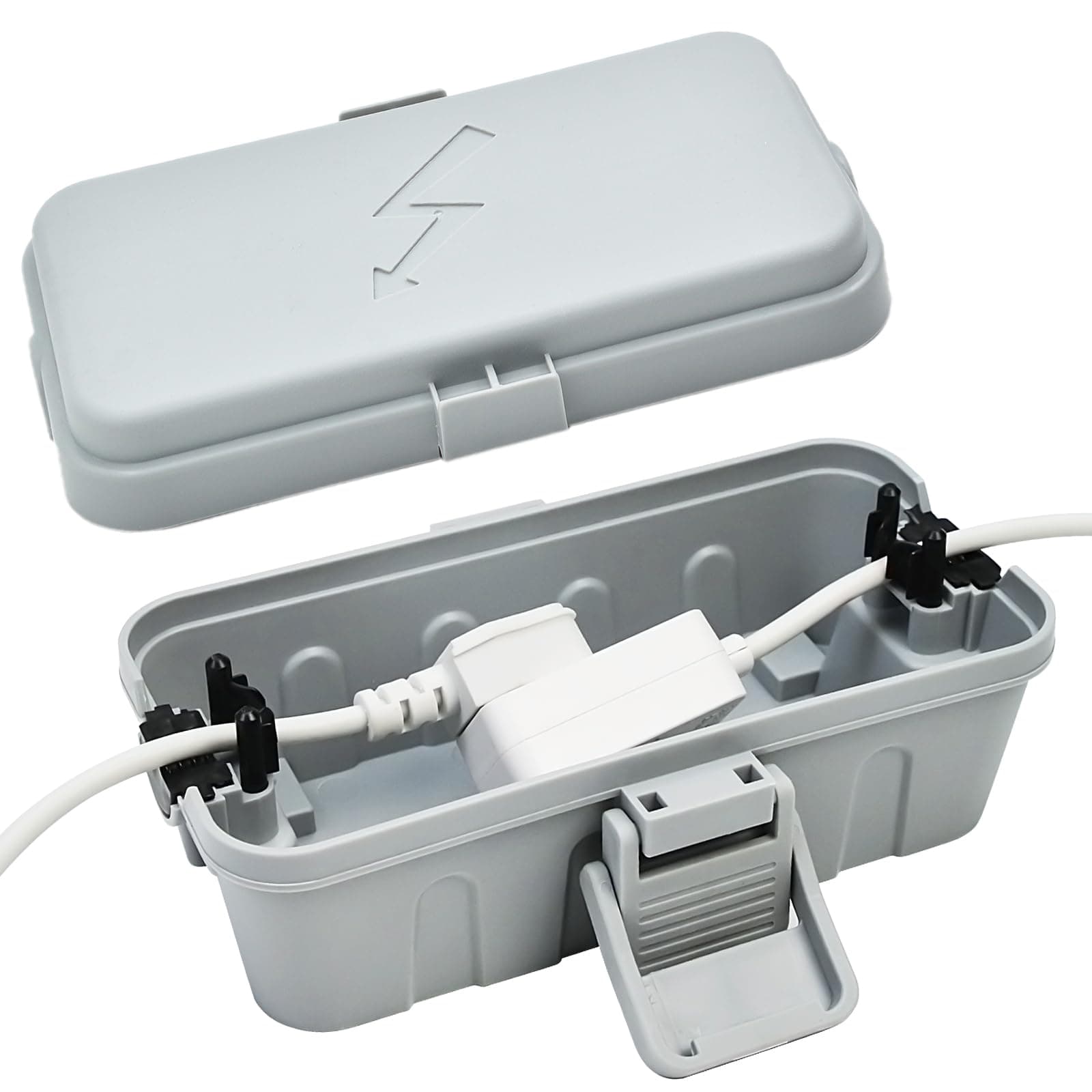 Wetterfester elektrischer Anschlusskasten,Elektrokasten für den Außenbereich, wasserdichte kabelbox,Sicherheitsbox,Outdoor Box wasserdicht for Timers, Extension Cables, Holiday Lights,grau Klein Grau