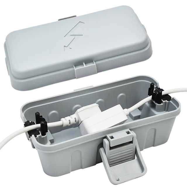 Wetterfester elektrischer Anschlusskasten,Elektrokasten für den Außenbereich, wasserdichte kabelbox,Sicherheitsbox,Outdoor Box wasserdicht for Timers, Extension Cables, Holiday Lights,grau Klein Grau