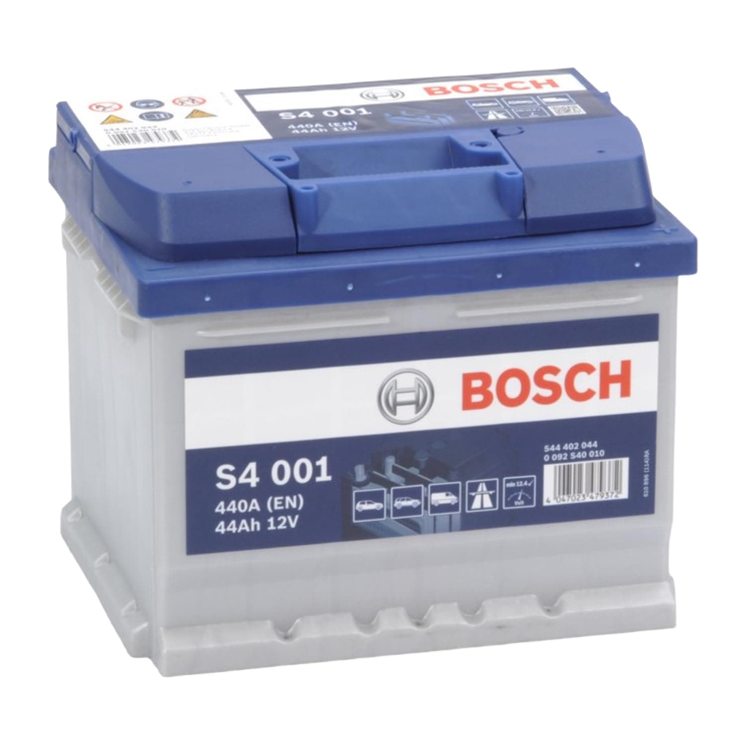 Bosch S4 001 Autobatterie 44 Ah - 440 A - 12 V, Blei-Säure-Batterie für Fahrzeuge ohne Start-Stopp-Automatik - Polarität: links - rechts +, 207 x 175 x 175 mm Single