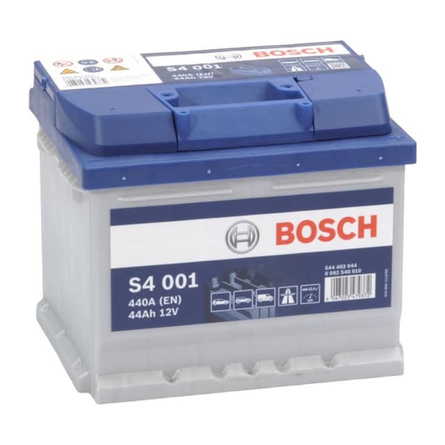 Bosch S4 001 Autobatterie 44 Ah - 440 A - 12 V, Blei-Säure-Batterie für Fahrzeuge ohne Start-Stopp-Automatik - Polarität: links - rechts +, 207 x 175 x 175 mm Single