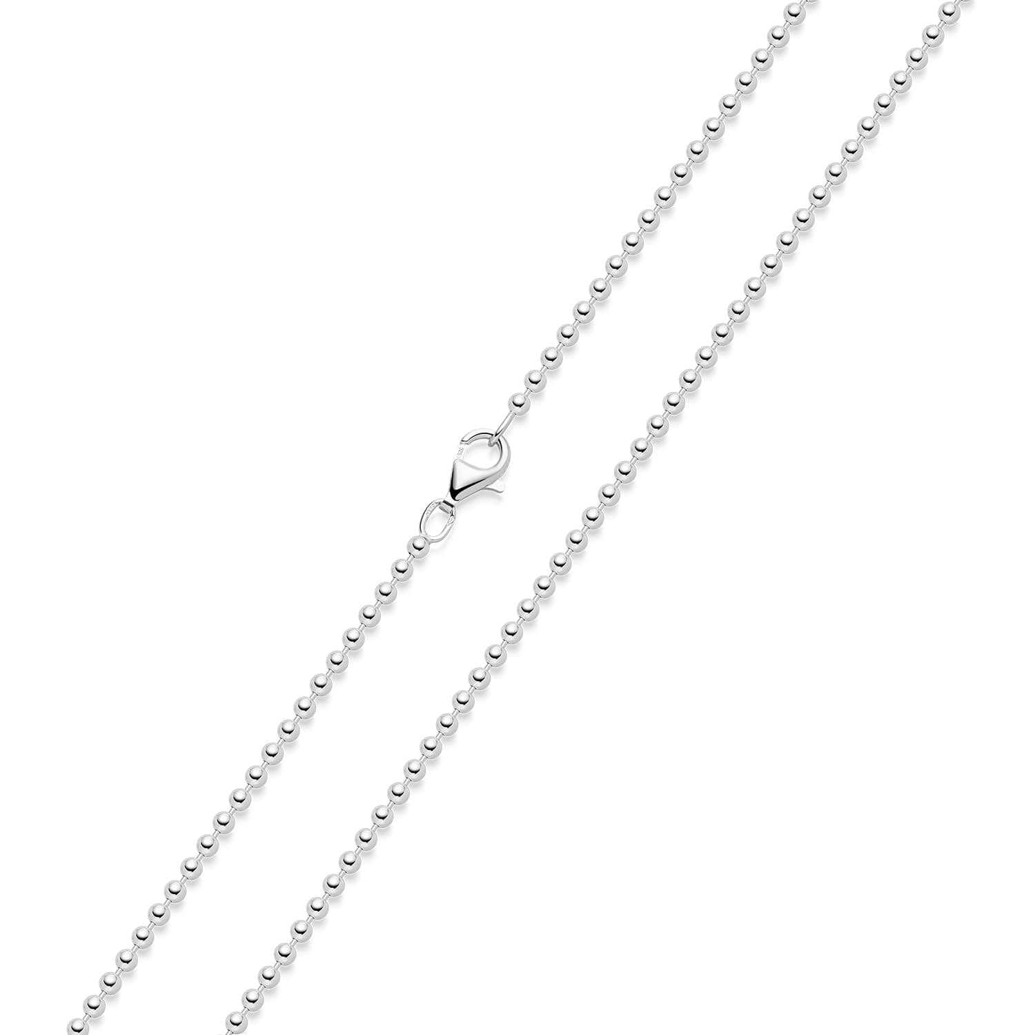 MATERIA 2,7mm Kugelkette Silber 925 hochglänzend - Halskette Damen Collier in 40-70cm mit Box #K10 50.0 Zentimeter