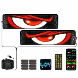 2er Led Augen für Auto, Personalisiert Augen Lichtschilder Flexible LED-Augen Für Autoscheiben mit Fernbedienung für Auto,LKW,Text,Graffiti,Smart App,Bluetooth USB 5V（10 * 35 cm） Angebot bei HelloDeals