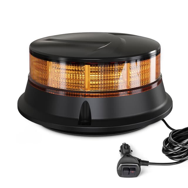 Agrieyes Rundumleuchte 12V Magnet mit Saugnapf, LED Warnleuchte LKW, Zigarettenanzünder Rundumleuchte Traktor Orange, 24V Gelbe Rundumleuchte fürs Auto KFZ Gelbe1 Magnet1