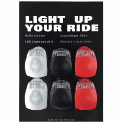 LED Licht 6er Set, Helles Licht, Kompakt und Wasserdicht, LED ist für den Außenbereich geeignet und kann auch als Kinderwagen Licht (2Black, 2White and 2Red) Angebot bei HelloDeals