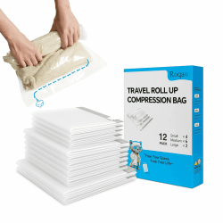 Roqao Cube Vacuum Storage Bags, Vakuum-Siegel-Beutel für Decke, Kleidung, Bettwäsche Schrank-Organisatoren Platz sparend (12 Vakuumbeutel Reise zum Rollen)