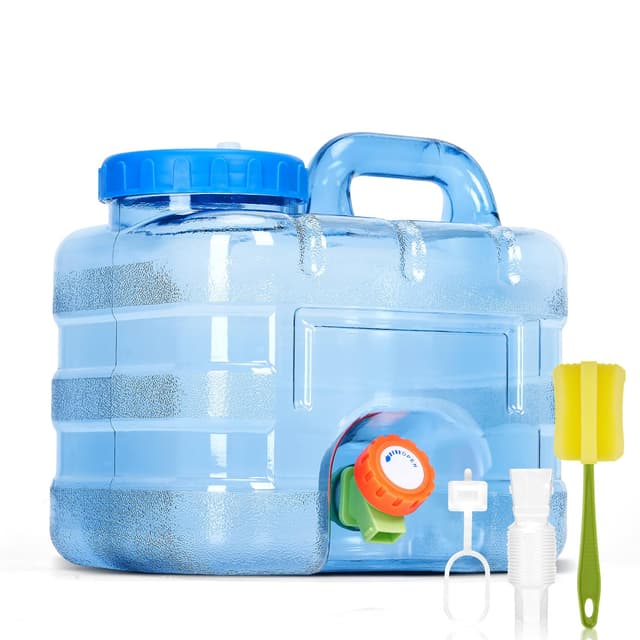 RUYI Wasserkanister mit Hahn und Schraubdeckel, Camping Wasserkanister BPA-frei Trinkwasserkanister, Tragbarer Wassertank mit Griff für Wohnwagen Picknick Wandern (Upgrade 7.5L)