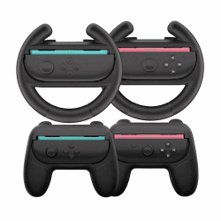 HEYSTOP Lenkräder für Nintendo Switch 2 Joy-Con Grip Rennlenkräder für Mario Kart 8 Deluxe 4-in-1 Mario Kart Spiel Switch 2 Lenkradgriff-Hülle Joy-Con Griff Controller-Zubehör
