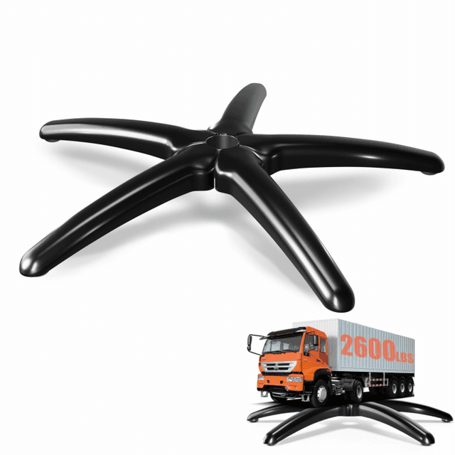 Sytopia Bürostuhl Fußkreuz 200kg, Extra Stabiles Metallfußkreuz, 70cm Durchmesser, Bürostuhl Fußkreuz Metall, Kompatibel mit 11mm x 22mm Rollen und 50mm Gasfeder, SYT-Base Matt-schwarz