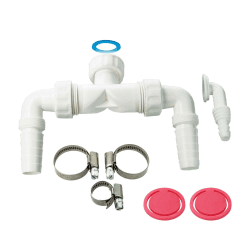 tecuro Doppelanschluss für Trockner und Waschmaschine, 1 Zoll ÜWM, inkl. Dichtungen und Schlauchschelle, Rückflusssicherung, Kunststoff Angebot bei HelloDeals