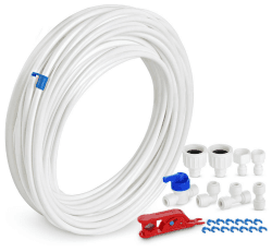 ilauke 15m Wasserzulaufleitung Universal Anschluss-Set für Kühlschrank Side by Side. Kühlschrankschlauch, Wasserschlauch 6,35mm(1/4") Osmose Schlauch