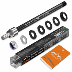 NICEDACK Steckachse M12 mit Adapter für Fahrradanhänger Kupplung, Einstellbare Schaftlänge Schwarz, M12x1,0 (160-172mm) Angebot bei HelloDeals