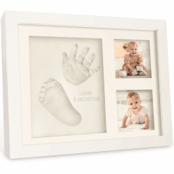 Baby Handabdruck und Fußabdruck Set - Gipsabdruck Baby Hand und Fuß für Neugeborene - Handabdruck Baby Bilderrahmen ​- Fußabdruck Baby Gipsabdruck Set - Baby Dusche Baby Abdruckset(Alpine White) Alpine White Solo Angebot bei HelloDeals