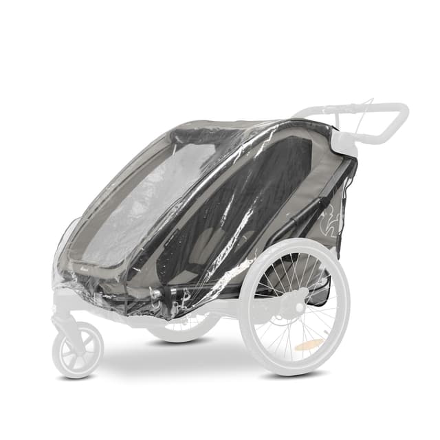 hauck Regenschutz für Bike N Walk Duo Fahrradanhänger 67 x 64 x 100 cm - mit Belüftungslöcher, Reflektierende Umrandung - Schnelle & Einfache Befestigung am Kinderanhänger - Faltbar - Transparent durchsichtig