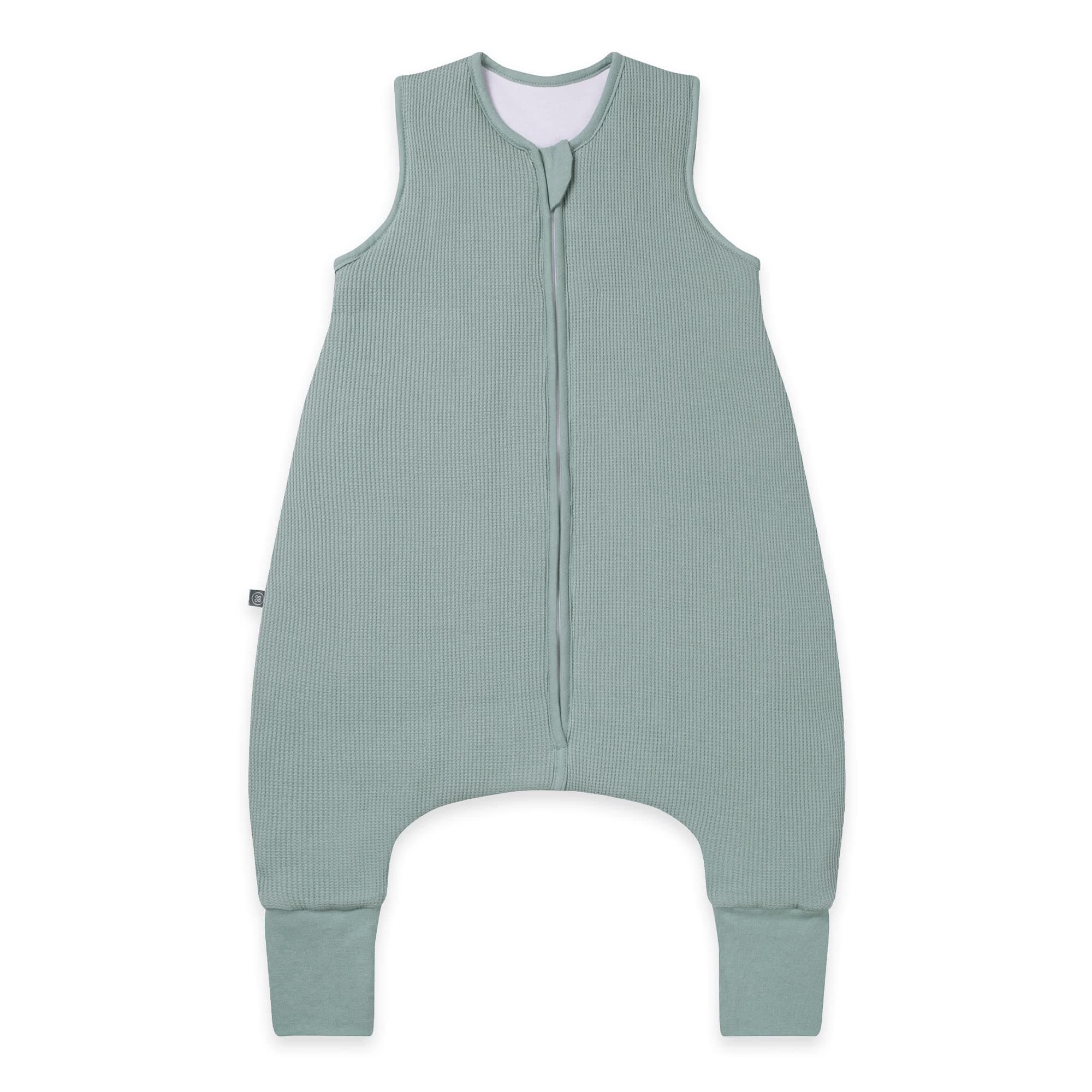 emma & noah Baby Schlafsack mit umschlagbaren Füßen 2.5 TOG, Strampelsack für den Herbst und Winter, Bio-Baumwolle, OEKO-TEX Zertifiziert, Ideal für aktive Kinder 90 Essential Mint