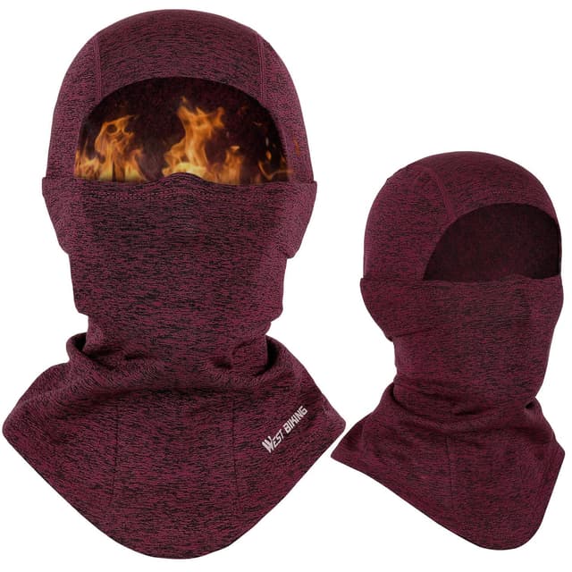 ICOCOPRO Sturmhaube Herbst Winter für Herren & Damen, Winddicht Thermo Balaclava Gesichtsmaske Skimaske Sturmmaske für Outdoor Sports Radfahren, Skifahren, Motorrad, Fahrrad, Einheitsgröße Einheitsgröße Rot