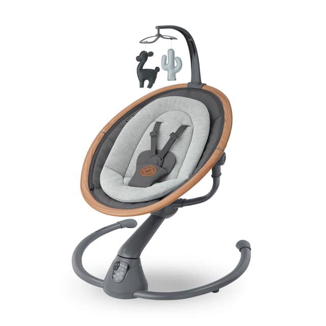 Maxi-Cosi Cassia Babywippe Elektrisch, 0–6 Monate, max. 9 kg, Babyschaukel Elektrisch, 12 Melodien, 360°-Sitzdrehung, automatische Bewegungserkennung, 5 Geschwindigkeiten, Essential Graphite Cassia Essential Graphite