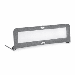 hauck Bettschuztgitter Sleep N Safe Plus XL für Kinder 18 Monate bis 5 Jahre, Großer Rausfallschutz Bett für Elternbett 150 x 50 x 44 cm, Faltbar, Tragbar, Bettgitter für Kleinkinder (Melange Grey) Single Für Betten mit einer Länge von 200-220 cm