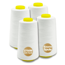NäHgarn Overlockgarn 100% Polyester Weiß NäHgarn Set FüR NäHgarn Faden Garn NäHmaschine 4 NäHgarn Zwirn ReißFest NäHmaschinengarn Thread NäHfaden Overlock Garn 40/2 Je 2745 M, Insgesamt 11000m Angebot bei HelloDeals