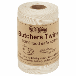 Vivifying 200m Bäcker Bindfäden, 3-lagig Baumwoll-Garn für die Küche, lebensmittelunbedenklich. Ideal zum Verschnüren, geeignet für Geflügel, Würstchen, Heimarbeiten, Basteln und Dekorieren Angebot bei HelloDeals