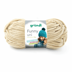 Gründl Wolle Funny uni - weiche Chenille Wolle zum Häkeln - Kuschelig und hautfreundlich - 100% Polyester - 1 Knäuel 100 g / 120 m - Nadelstärke 5-6 - beige Angebot bei HelloDeals