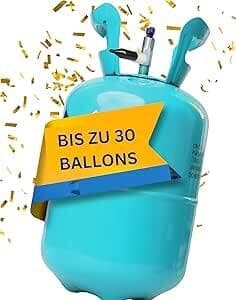Brogaz Ballongas [für 30 Luftballons]– Helium Balloon Gas für bis zu [30 Luftballons] – Ballongas - Helium Gasflasche klein inkl. STAHLMANN ® Informationsblatt