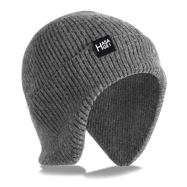 HASAGEI Wintermütze Atmungsaktiv Strickmütze Winter Thermo Mütze Weich Sportmütze Skimütze für Herren und Damen Outdoor 42-60 Grau