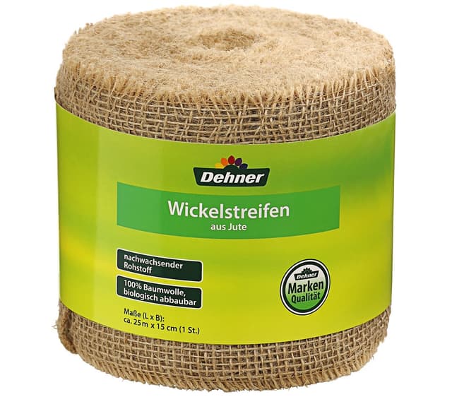Dehner Jute-Wickelstreifen, ca. 25 m x 15 cm, Baumwolle, beige 15.5 x 15 x 15 cm Single