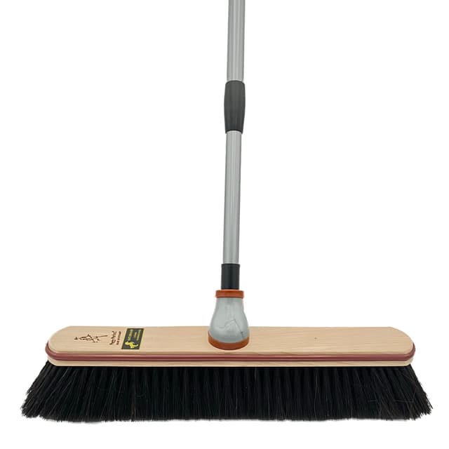 Peggy Perfect Stubenbesen Zimmer- Laminat- Parkett- Besen mit Rosshaar Besatz und Teleskopstiel, Beige, 44,5cm x 6,5cm x 7,5cm, 4031