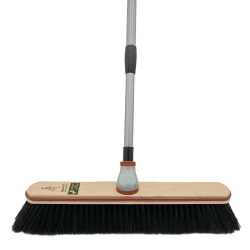 Peggy Perfect Stubenbesen Zimmer- Laminat- Parkett- Besen mit Rosshaar Besatz und Teleskopstiel, Beige, 44,5cm x 6,5cm x 7,5cm, 4031