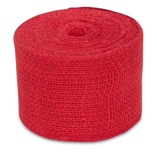 Jute-Wickelstreifen 10cm x 25m rot Rot Single