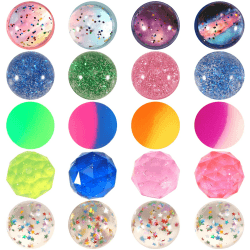 Ayfjovs 20 Stück 5 Stile flummies für kinder mitgebsel kindergeburtstag, 32mm flummi kindergeburtstag gastgeschenke 5 Stile 20.0