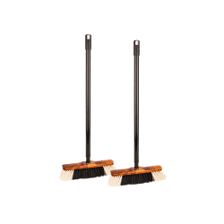 BigDean 2X Zimmerbesen mit Stiel - Besen Holzbesen Teleskopstiel Stubenbesen Haushaltsbesen Kehrbesen - Made in Germany - Extra weiche Kunstborsten 2 Stück